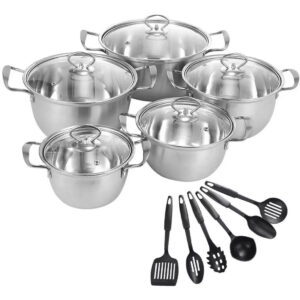 11PCS Induction Stainless Steel Cookware Set