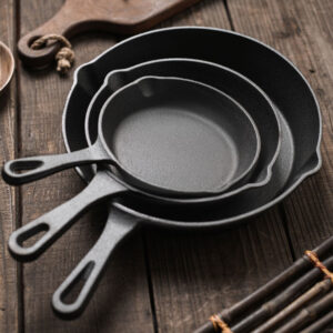 Set of 3 Cast Iron Non Stick Skillet
