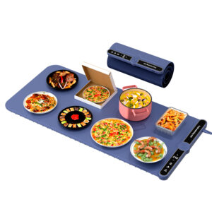 Foldable Heating Plate Mat For 8 Dishes With Time Setting