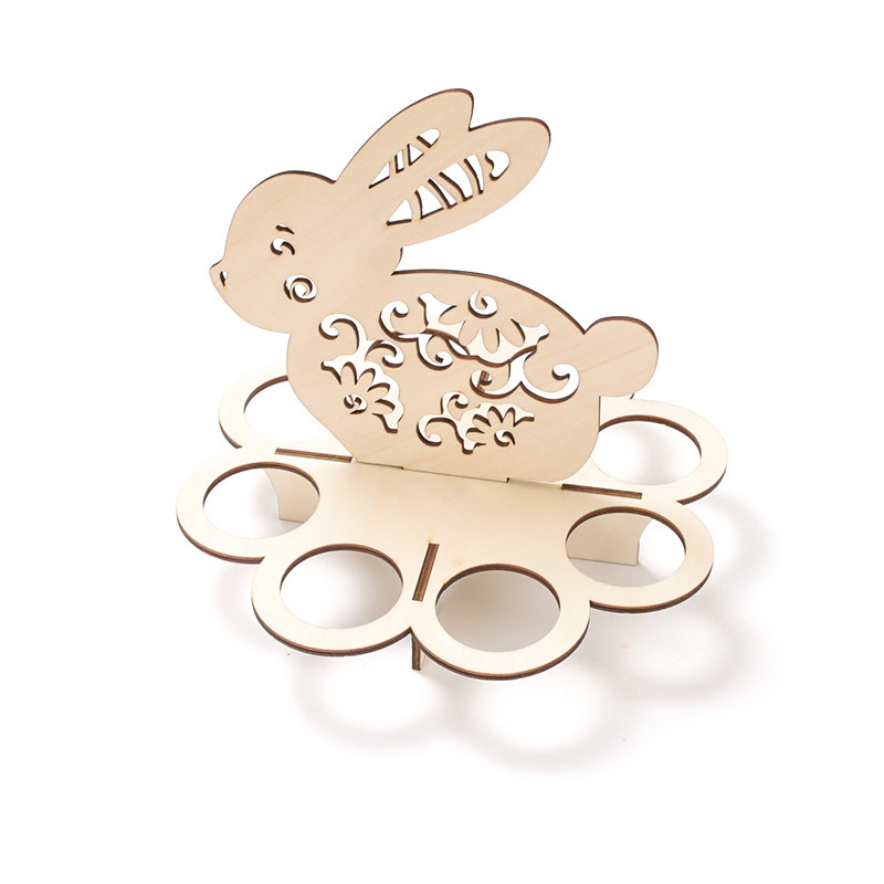 Eight Hole Easter Wooden Bunny Egg Rack - Image 4