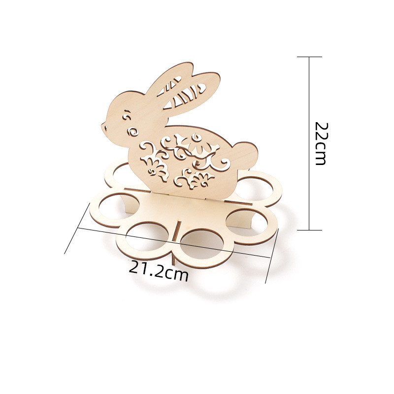 Eight Hole Easter Wooden Bunny Egg Rack - Image 2